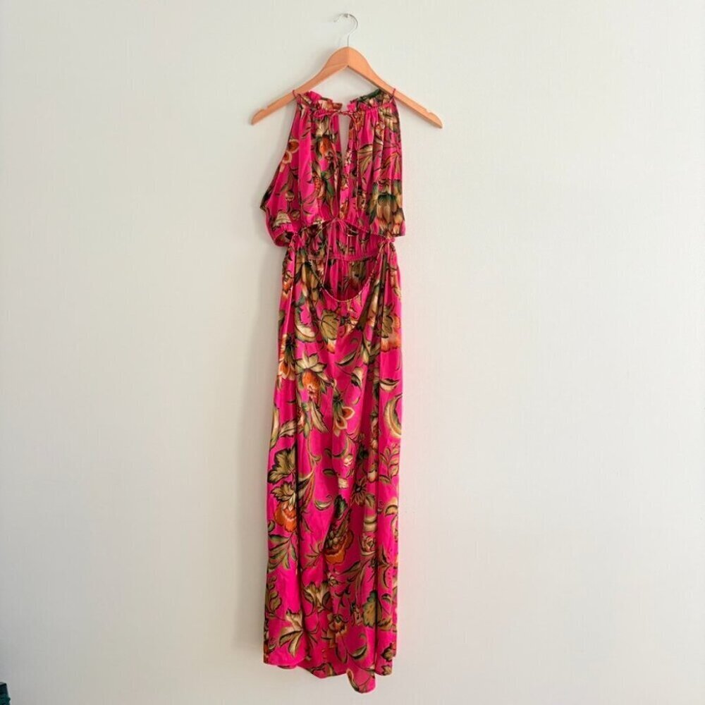 Zara Satin Effect Flowy Leg Jumpsuit Pink Floral Blogger Fav Size Small - Picture 4 of 8